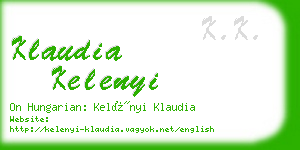 klaudia kelenyi business card